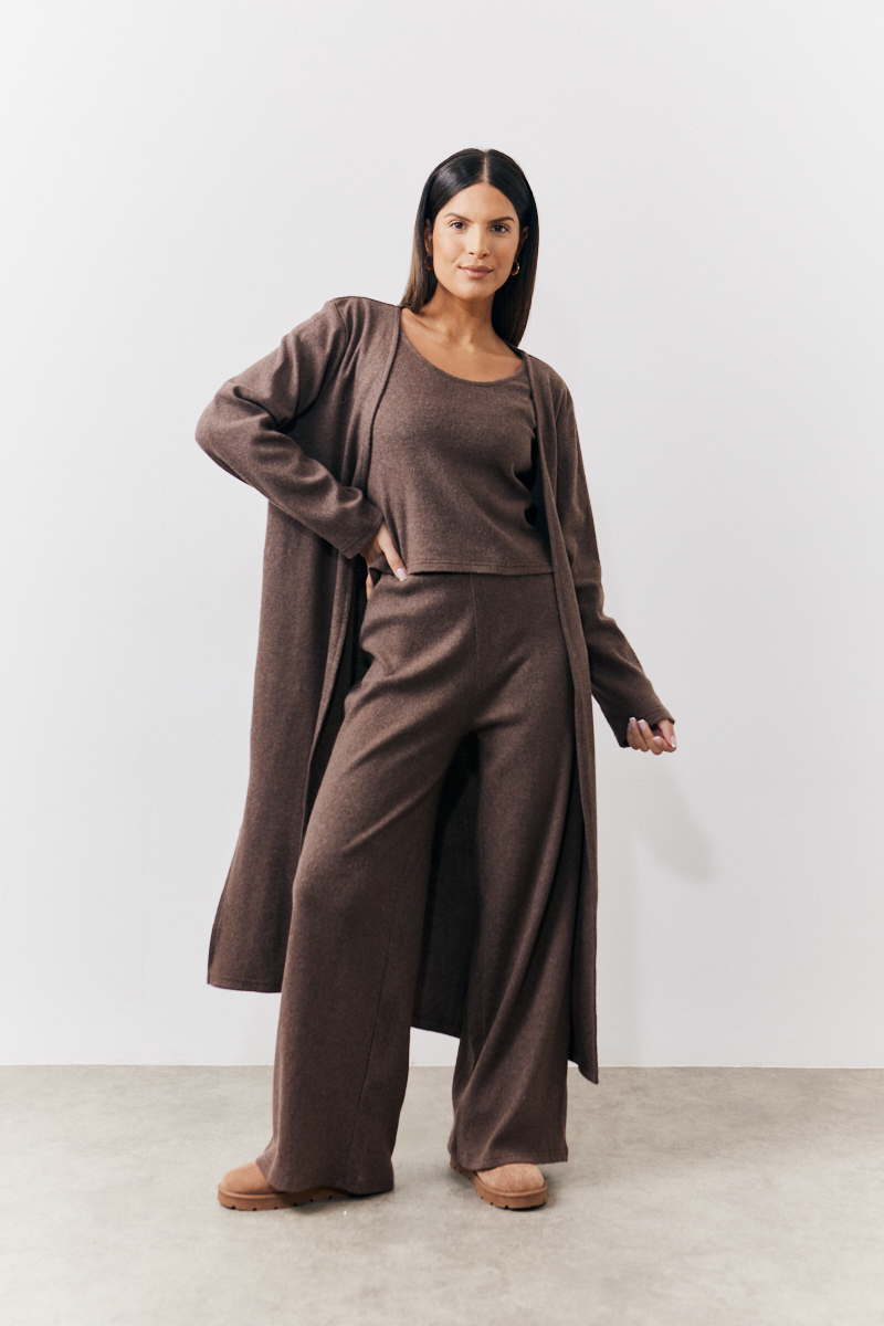 Brushed Rib Maxi Co Ord Cardigan