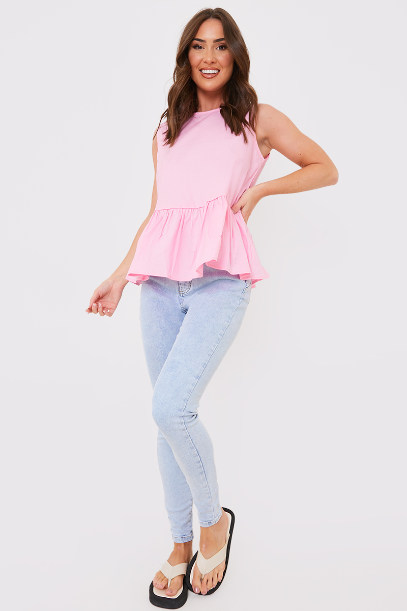 sleeveless peplum blouse