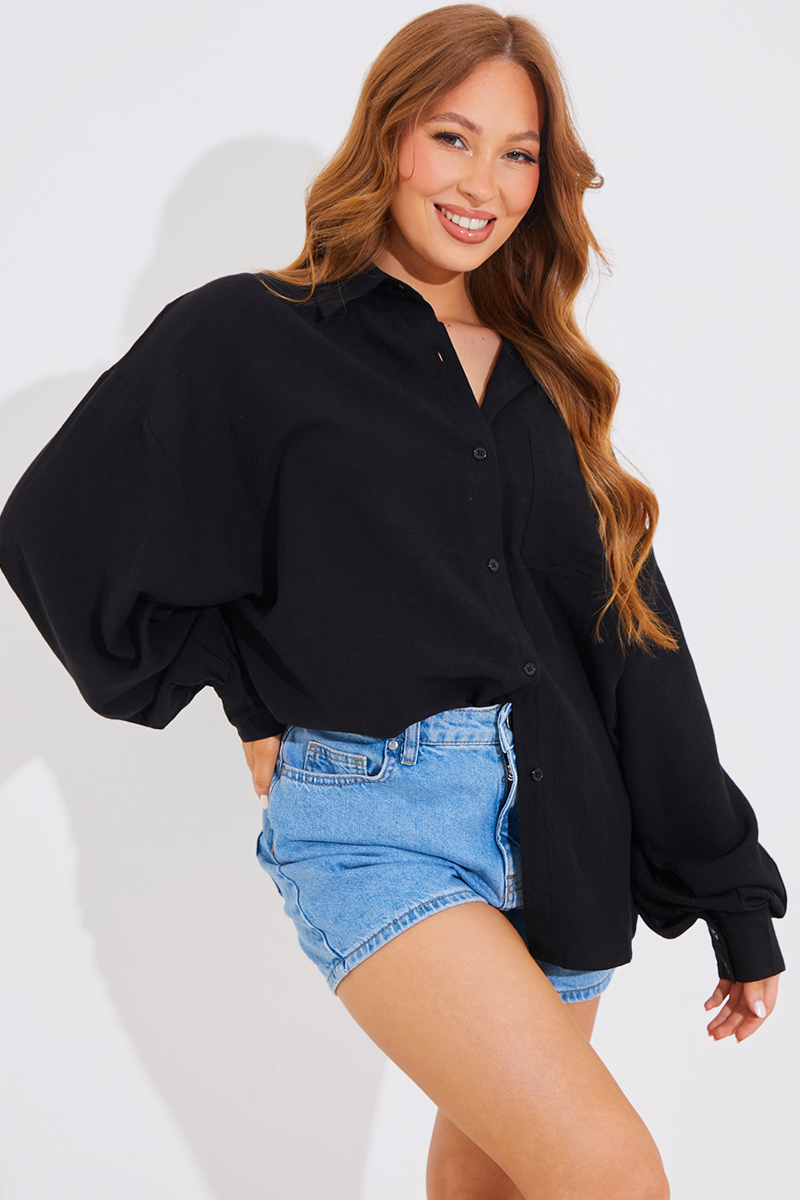 Linen Look Oversized Shirt