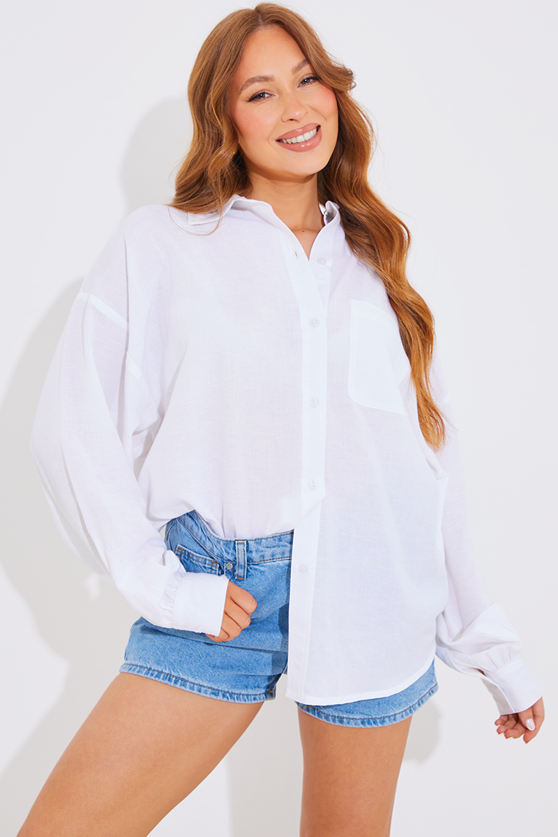 Linen Look Oversized Shirt