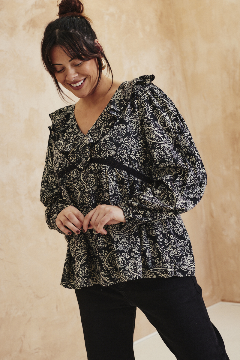 Paisley Crochet Insert Blouse