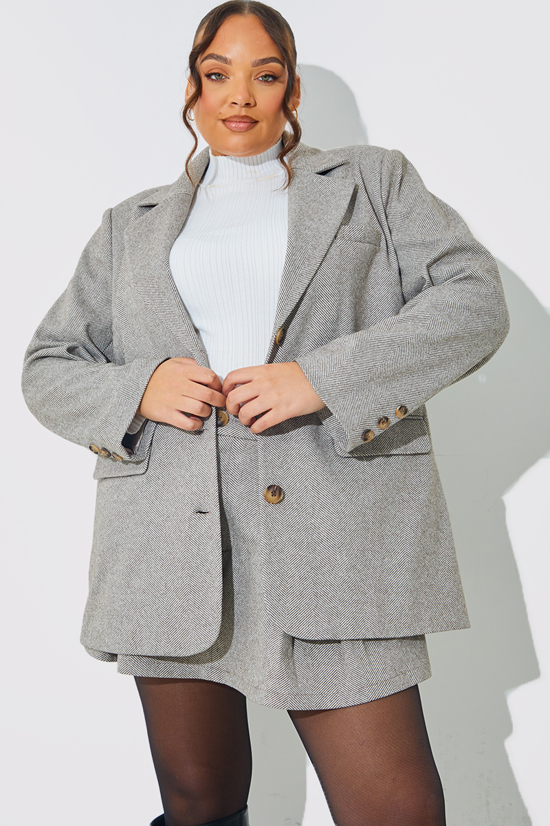 Oversized on sale herringbone blazer