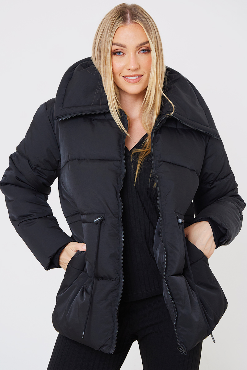 Short hot sale black puffer