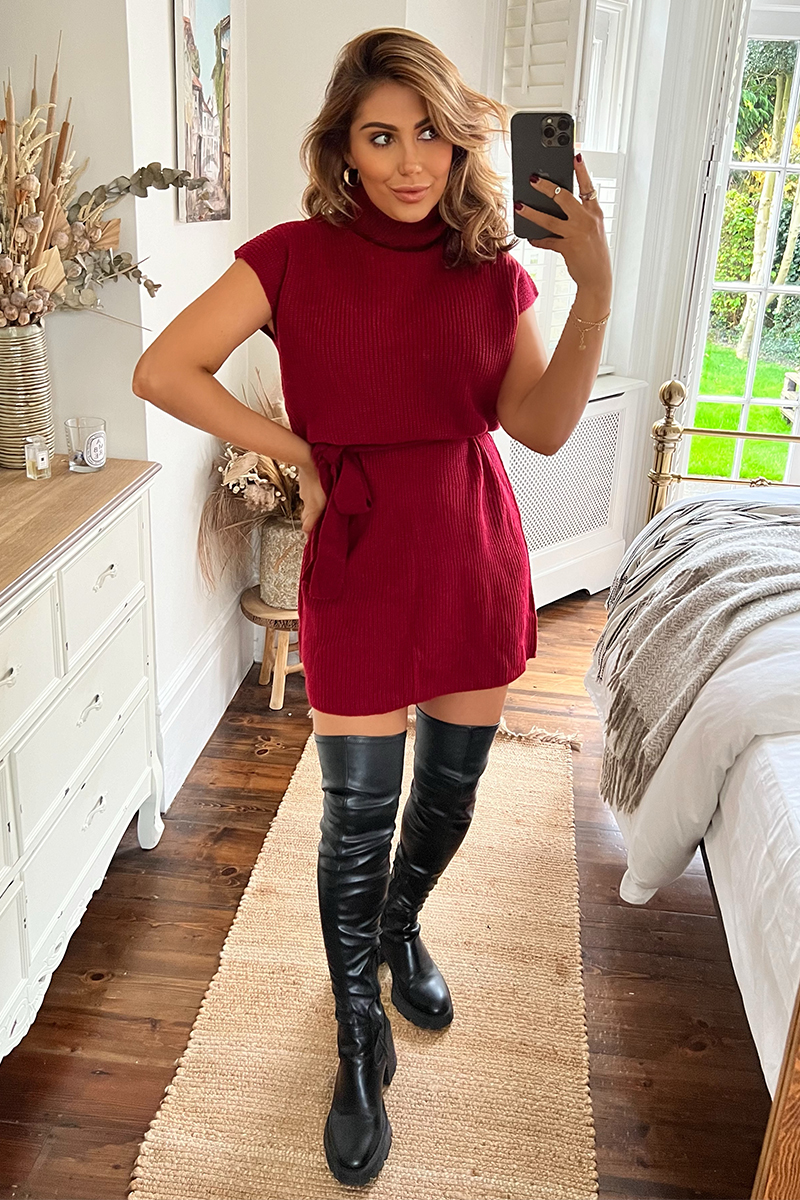 Roll Neck Knit Tunic Dress