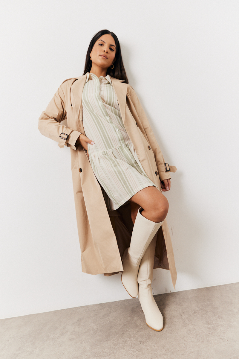 Stripe Tiered Shirt Dress