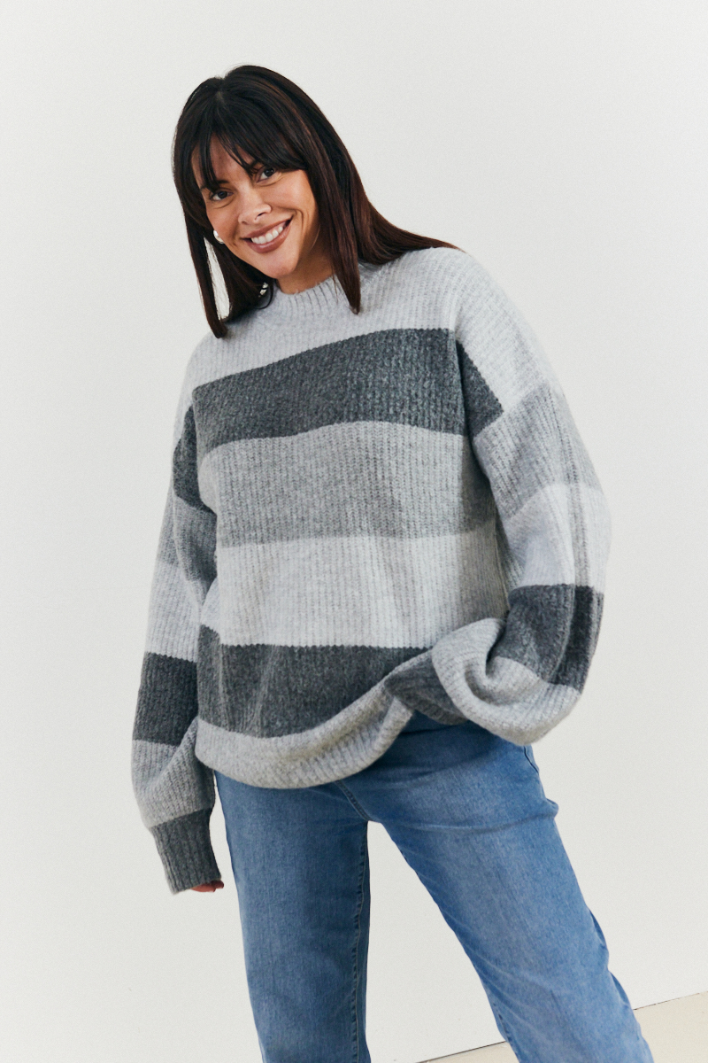 Recycled Stripe Tonal Knitted Jumper