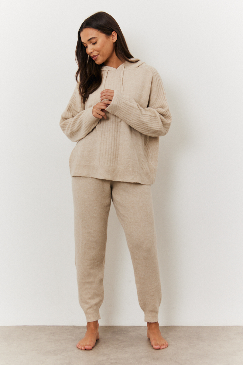 Recycled Elasticated Waist Knit Co-Ord Cuff Leg Jogger