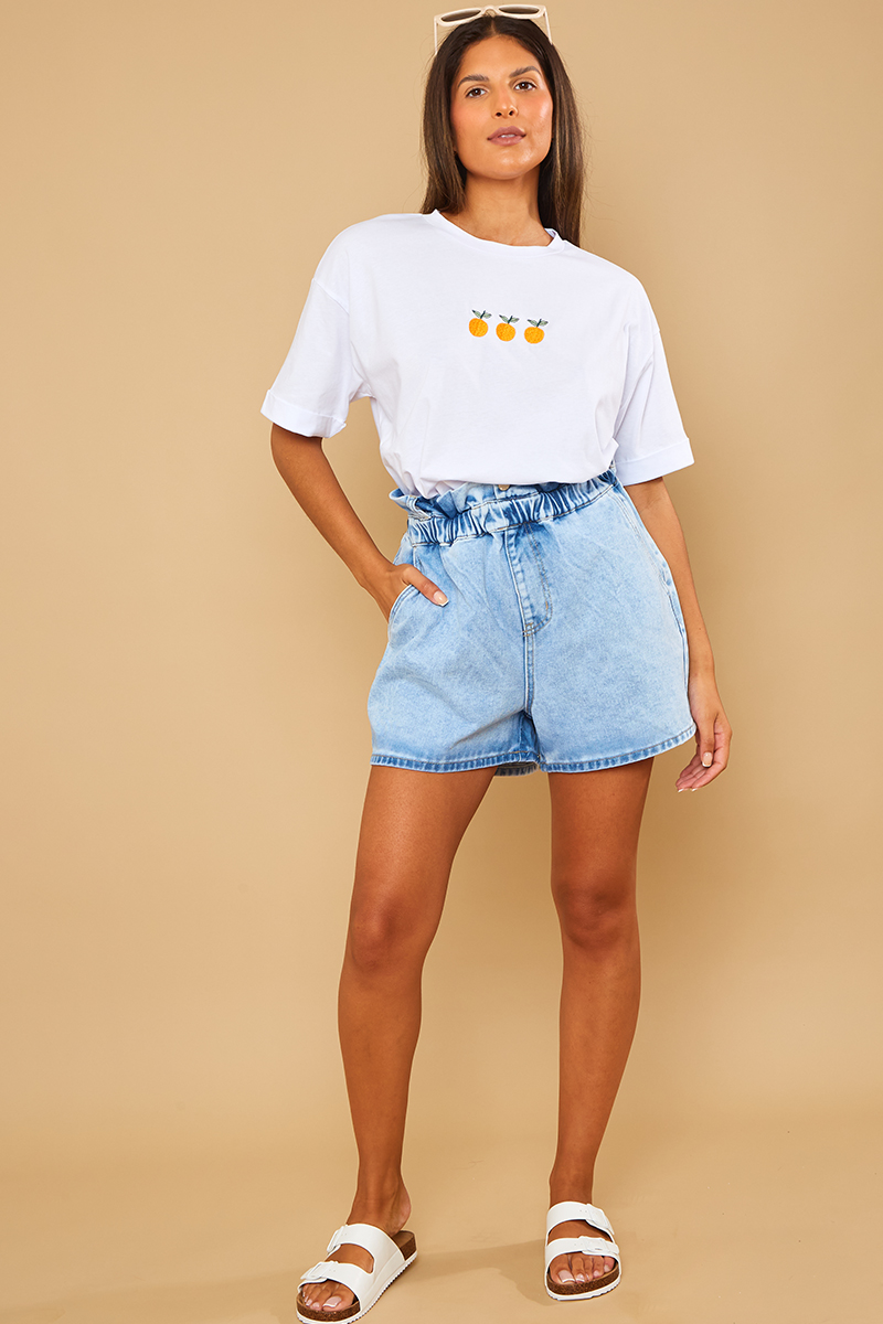 Paperbag jean shorts online