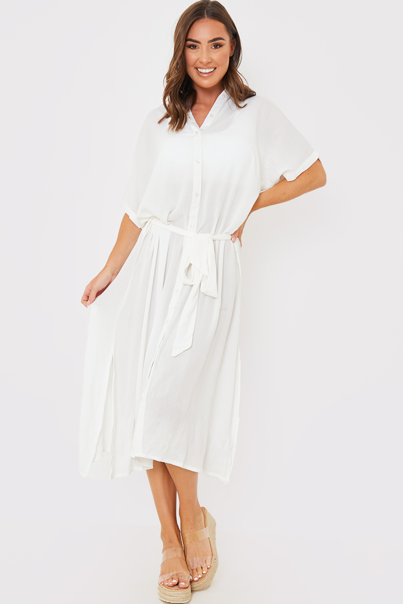 Recycled Button Down Maxi Shirt Dress