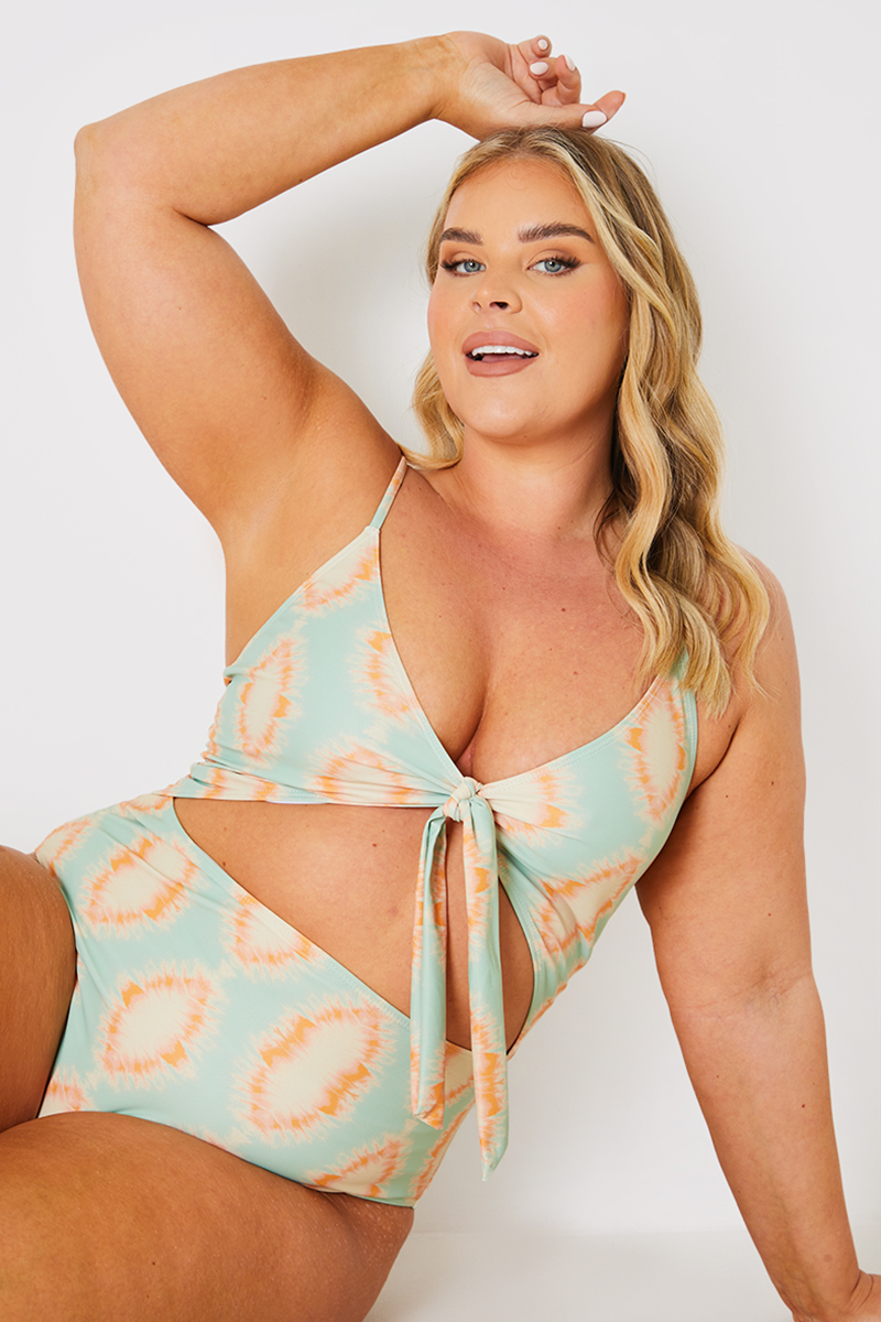 Swimsuit tie front on sale