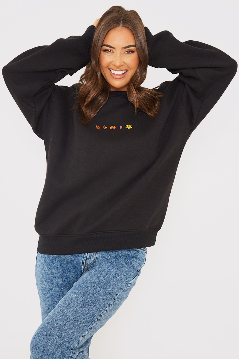 Autumn Leaves Embroidered Sweater