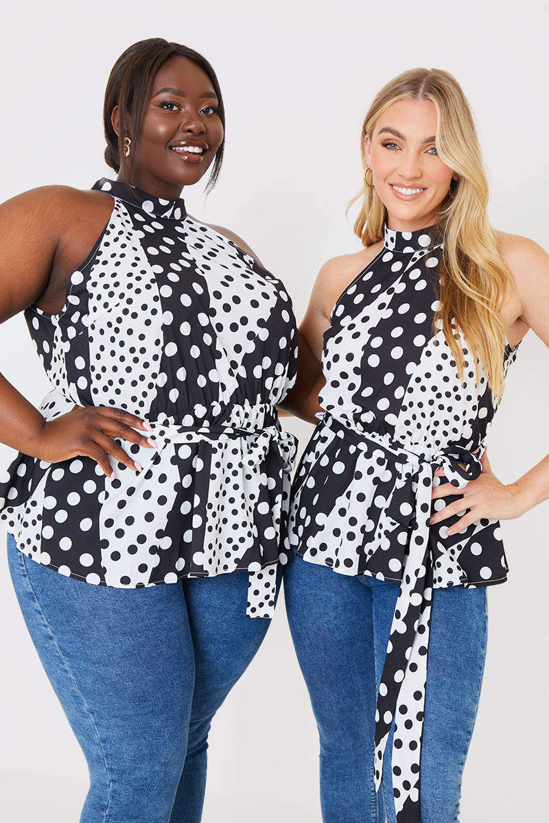 Halterneck Belted Top