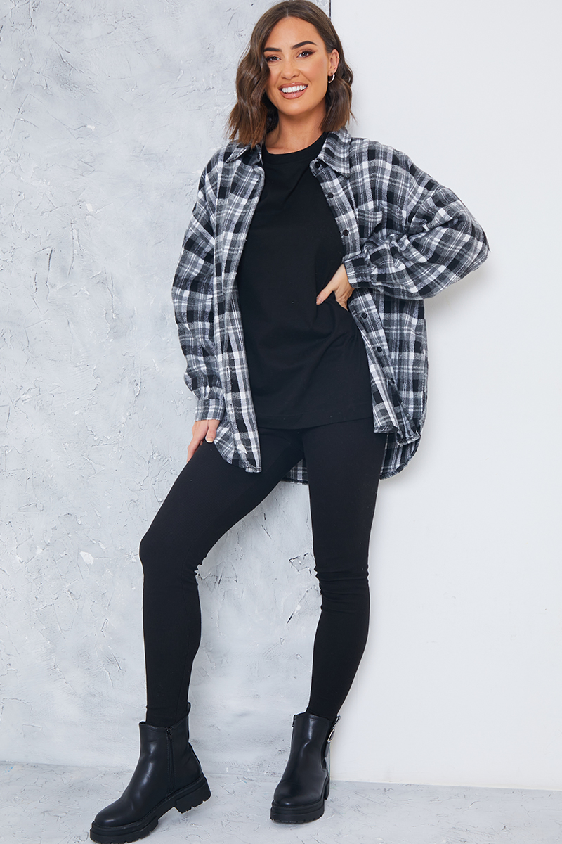 Check Oversized Shirt | In The Style USA