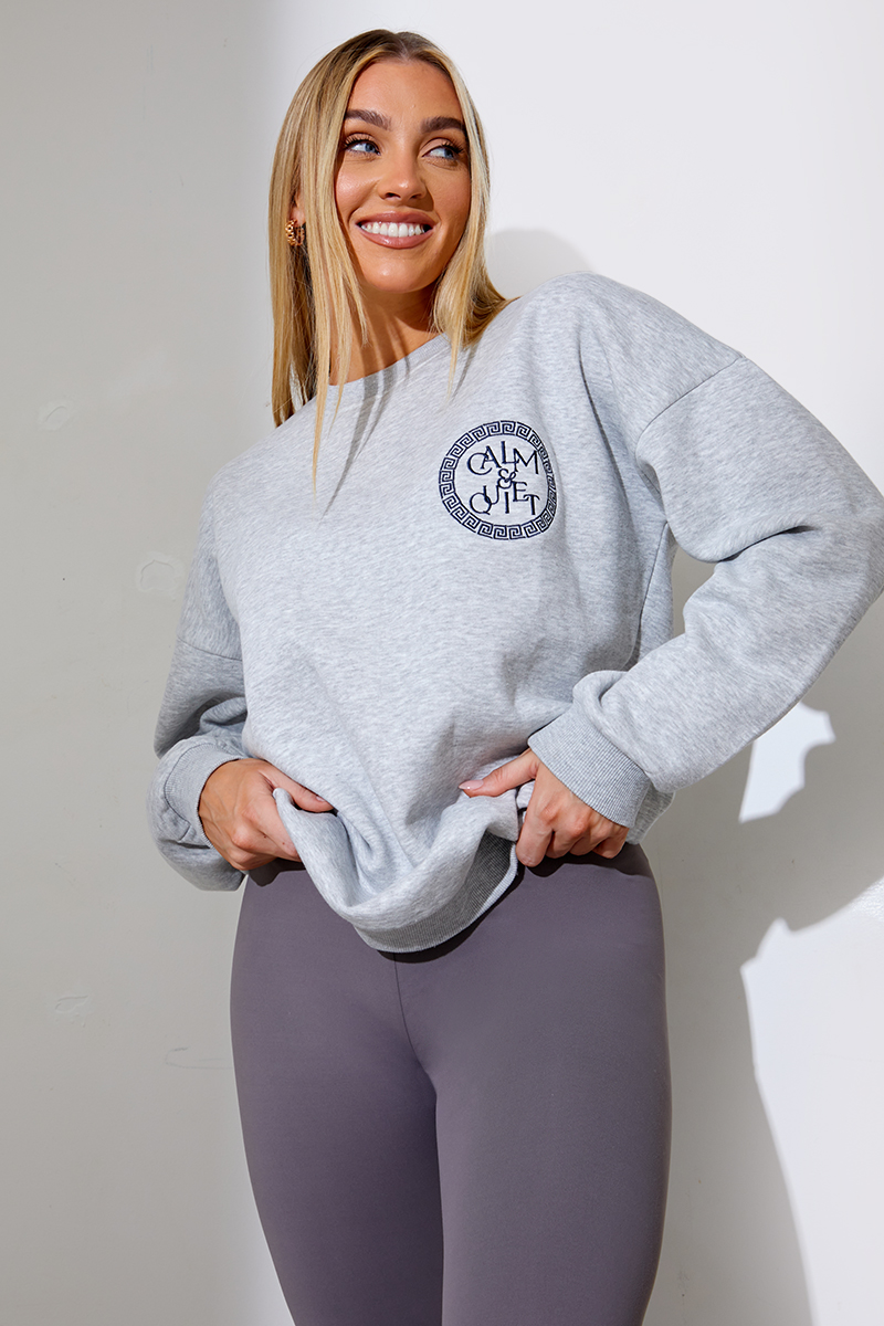 'Calm & Quiet' Emrboidered Sweater