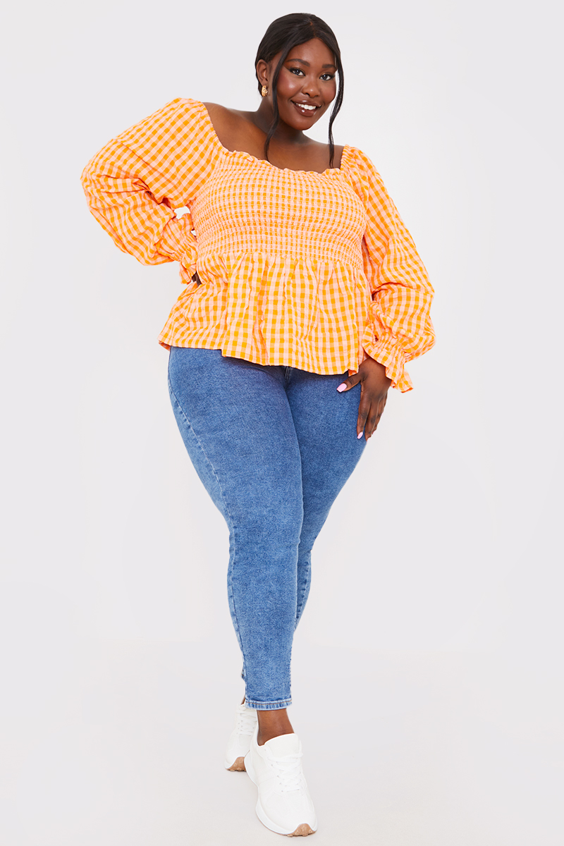 shirred peplum top