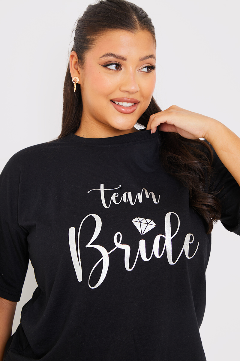 Team Bride Silver Foiled T Shirt In The Style UK