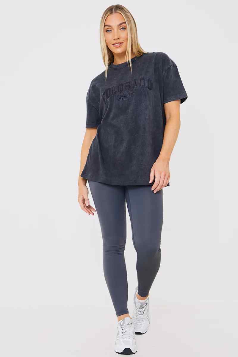 'Colorado' Acid Wash Slogan T-Shirt