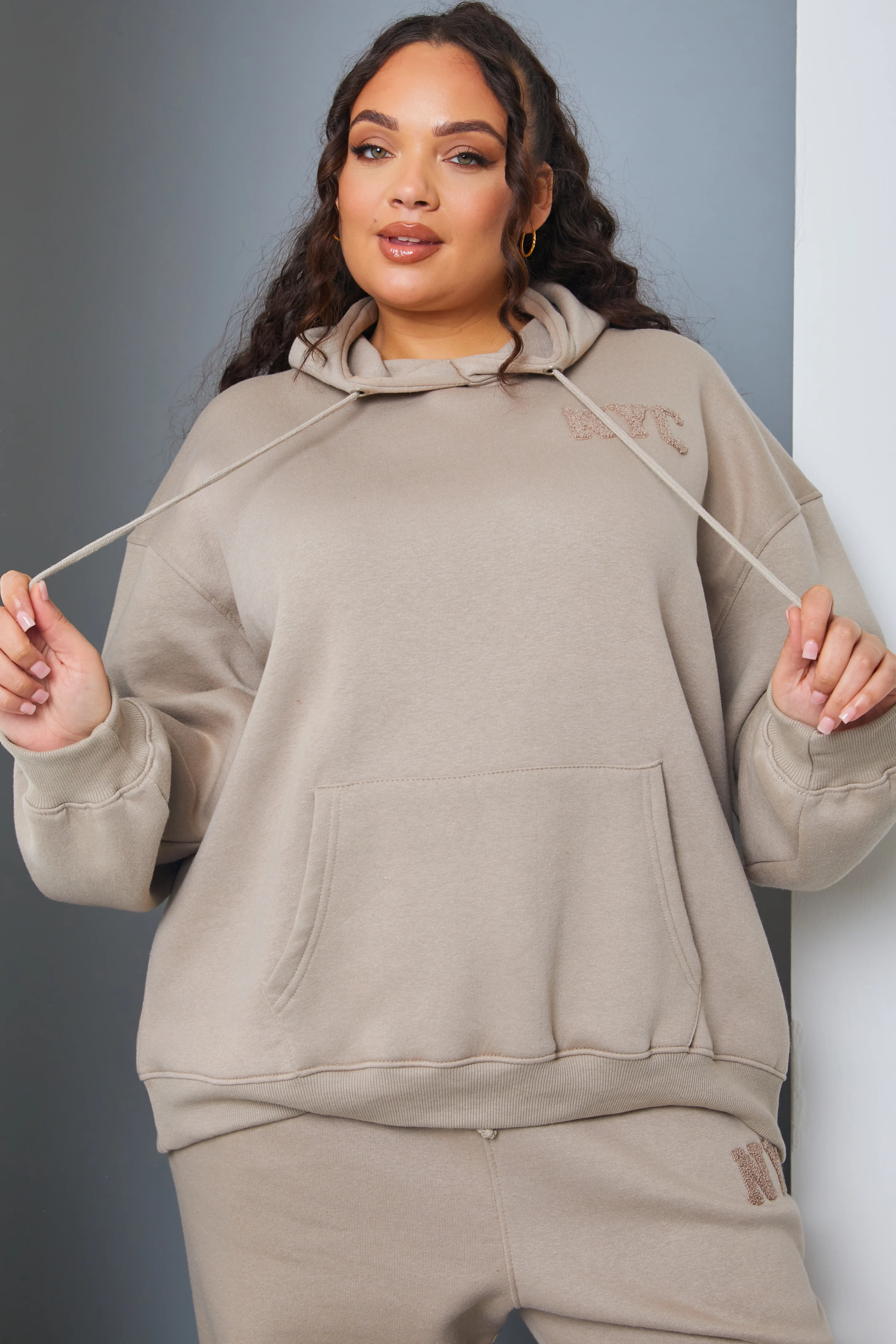 Plus size borg hoodie sale