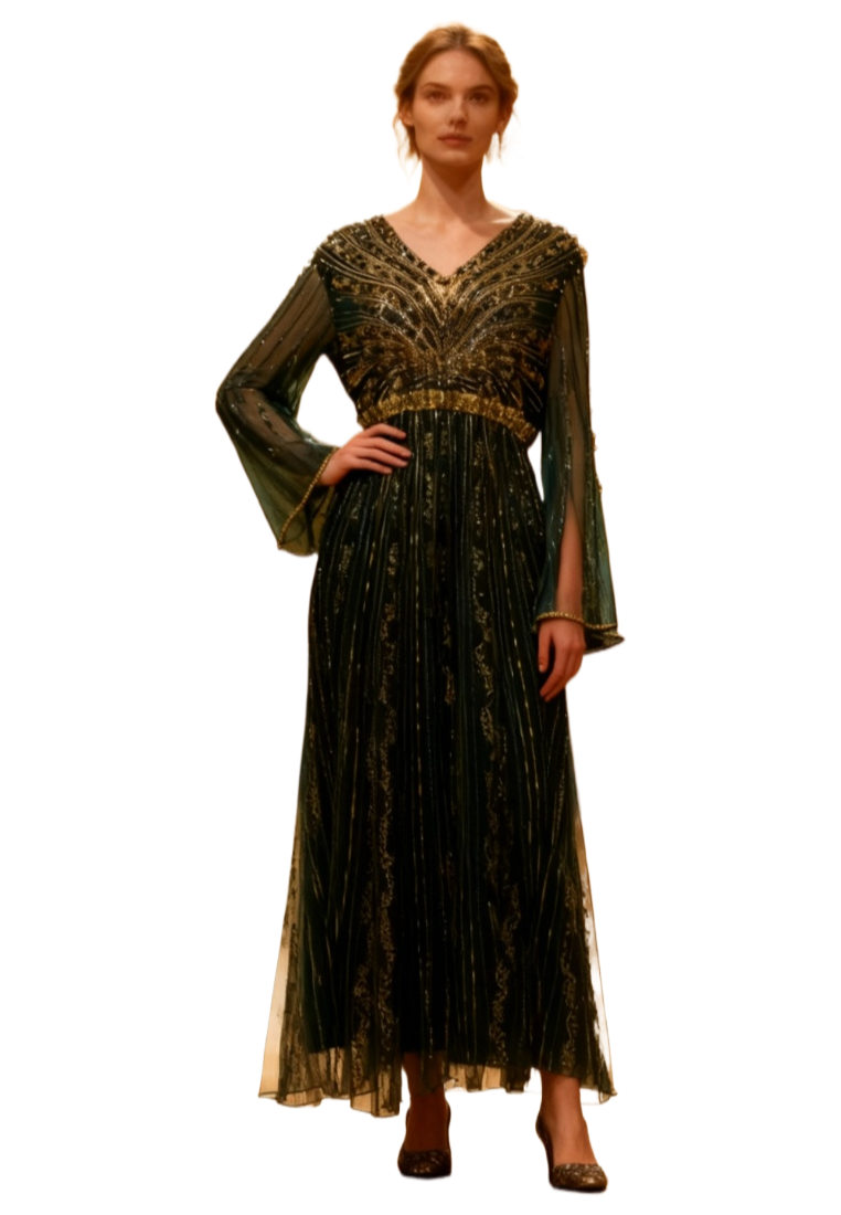 New elegant Retro luxury sequined gown maxi dress K121706