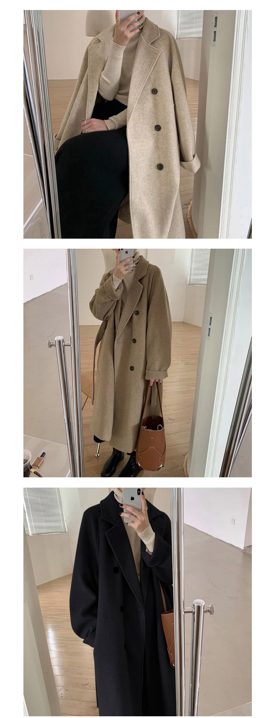 Korean chic French style wool coat for women K010619