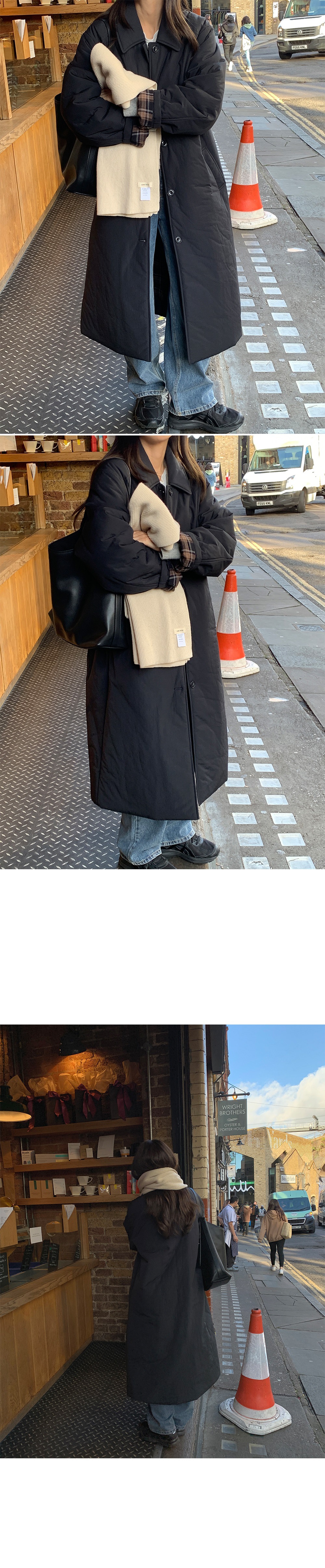 Korean New versatile long over-the-knee cotton coat/jacket K010624