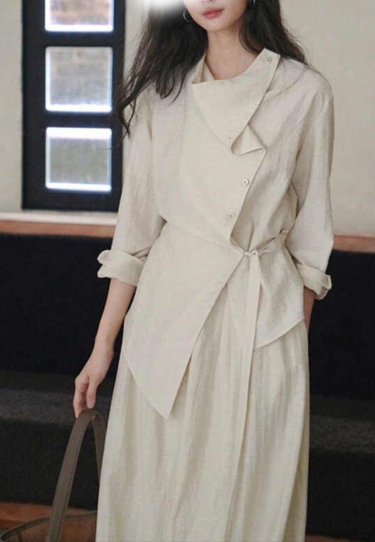 New Elegant Lng sleeve Shirt and Skirt Set K25120902