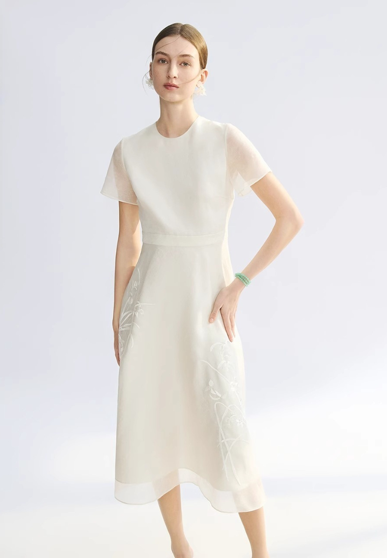 Luxury New jacquard silk long dress high-end one piece dress K25120906