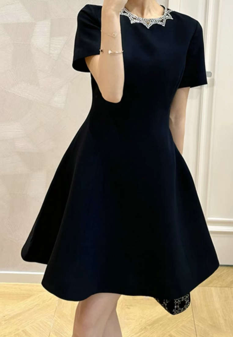 New Elegant round neck short-sleeved dress Party Dress K121701