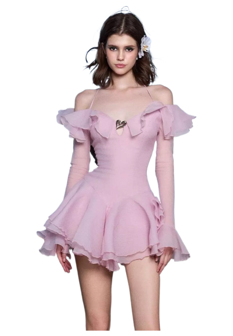 New Elegant ruffled halter dress Evening dress K122309