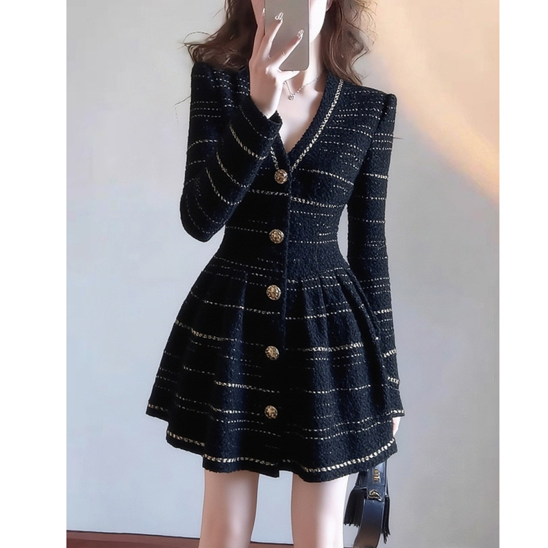 New Elegant V Neck Women Dress K010605