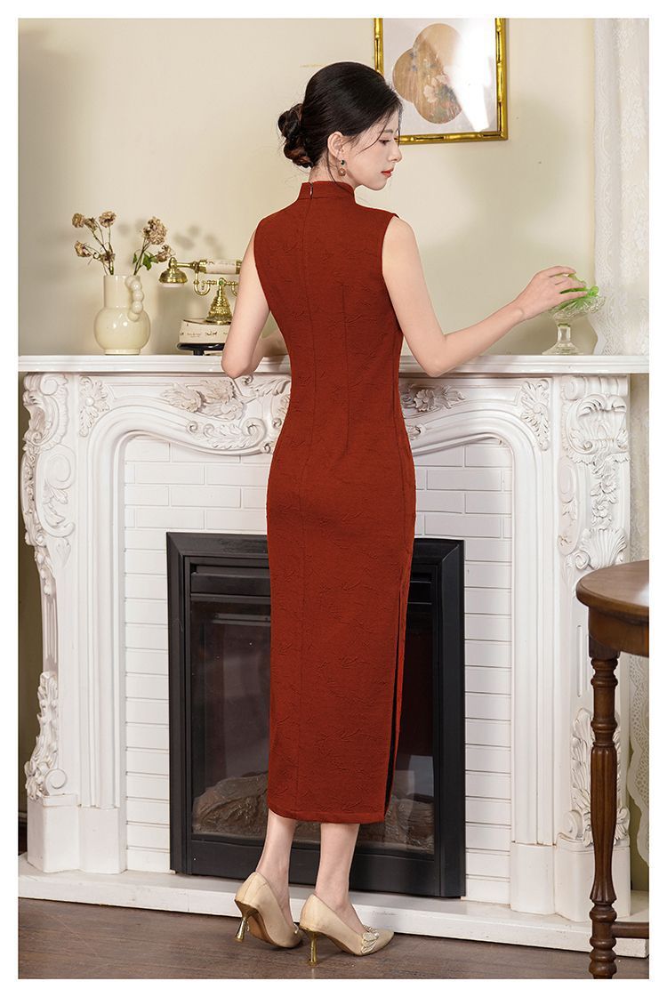 New Retro Luxury sleeveless cheongsam dress CA25121527