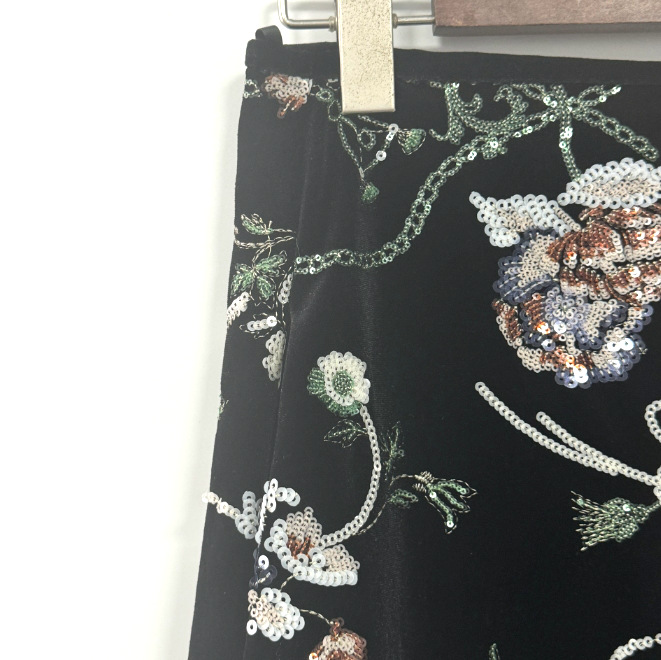 New black velvet midi skirt for women Chinese retro style Suit Set K26012001