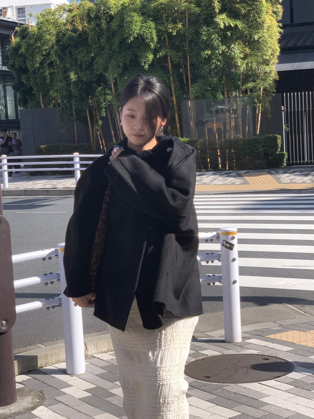 Korean-style French flai tie-neck bow Women Wool Jacket K010618