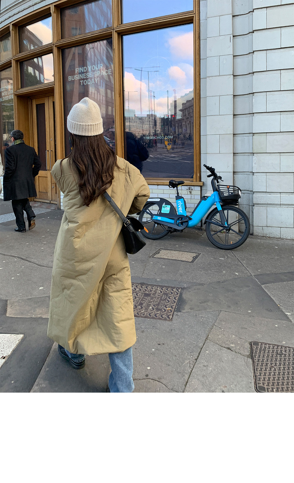 Korean New versatile long over-the-knee cotton coat/jacket K010624