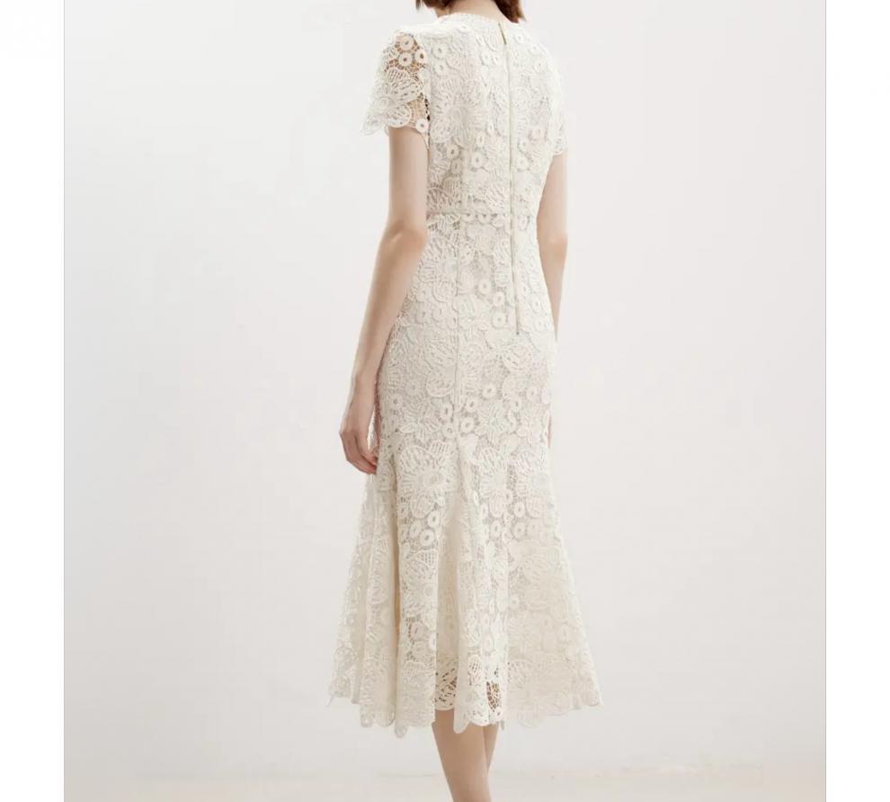 New S/S French-style lace fishtail elegant bodycon long Party dress K26011209