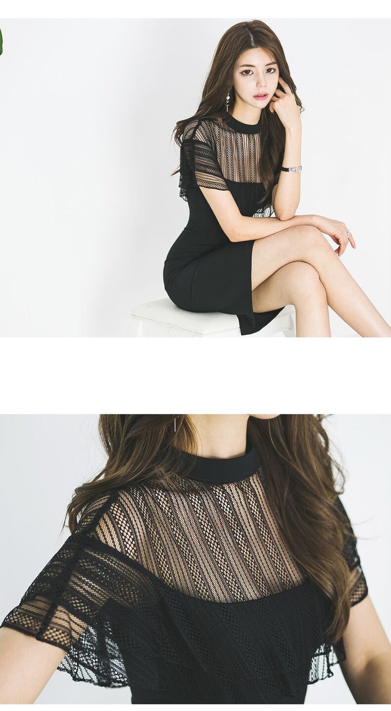 New Elegant Elegant Slim Fit Bodycon black dress K25121111