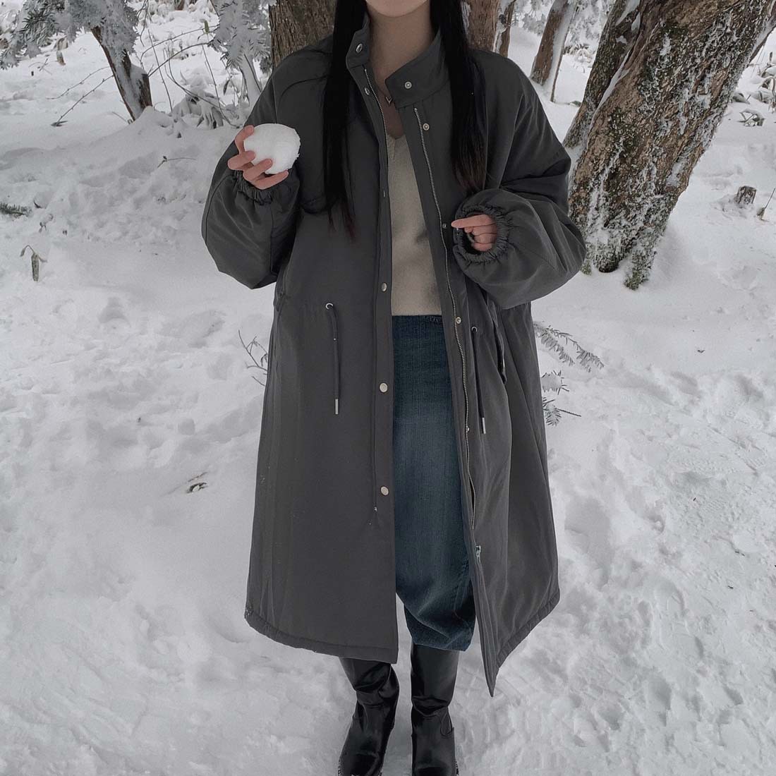 Korean chic stand collar cotton-padded coat warm cotton-padded jacket K010624