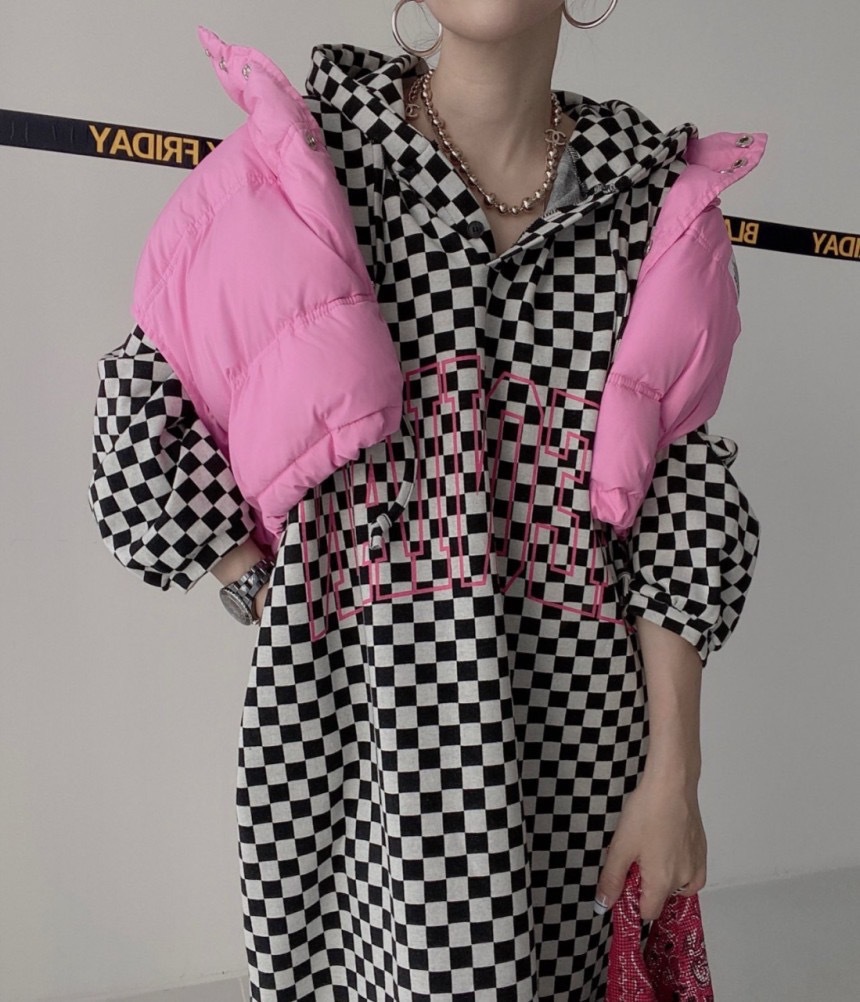 Korean early spring new arrival versatile letter leopard print hooded loose dress K010610