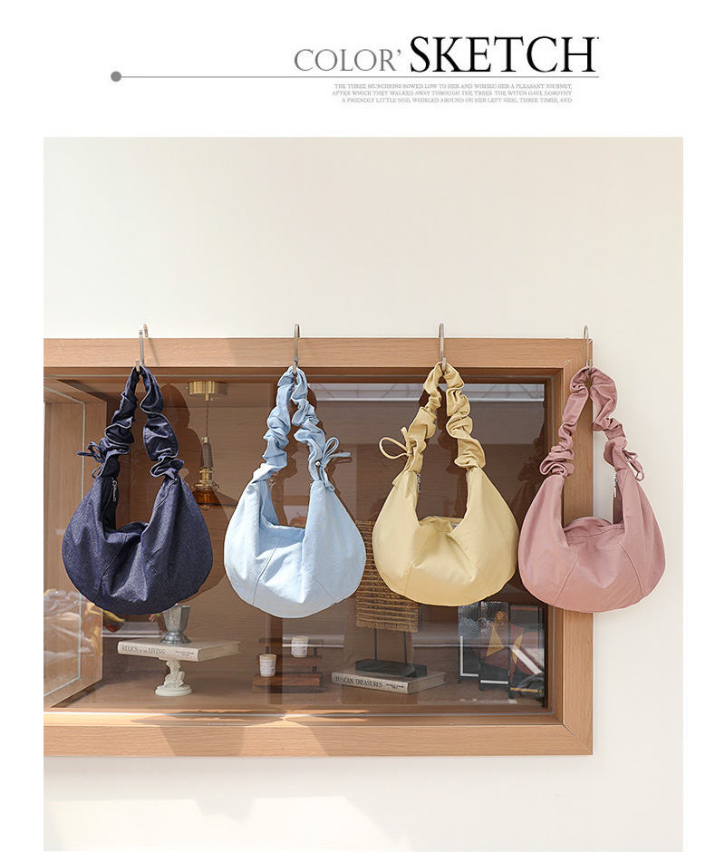 Casual Ruched Strap Canvas Hobo Bag K26051905