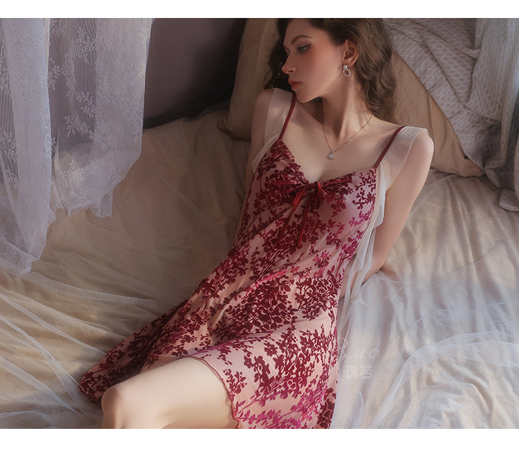 New Sweet and alluring slip dress /robe set Pajama K121604