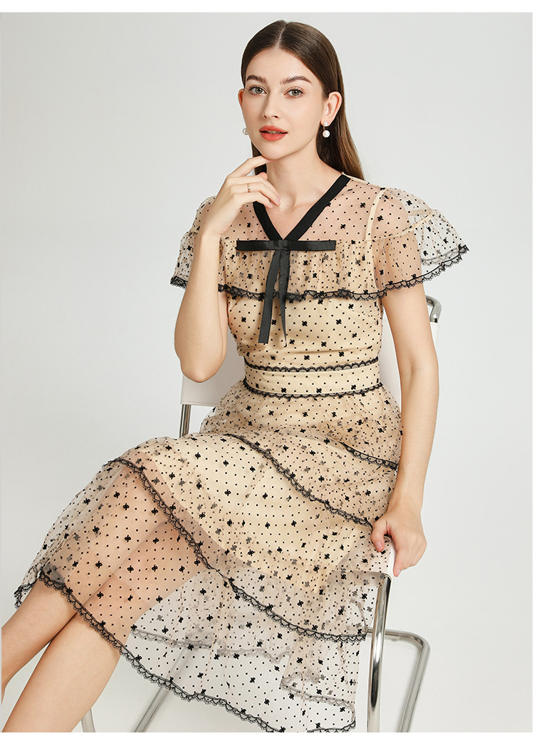 New Retro tiered maxi women dress K26011304