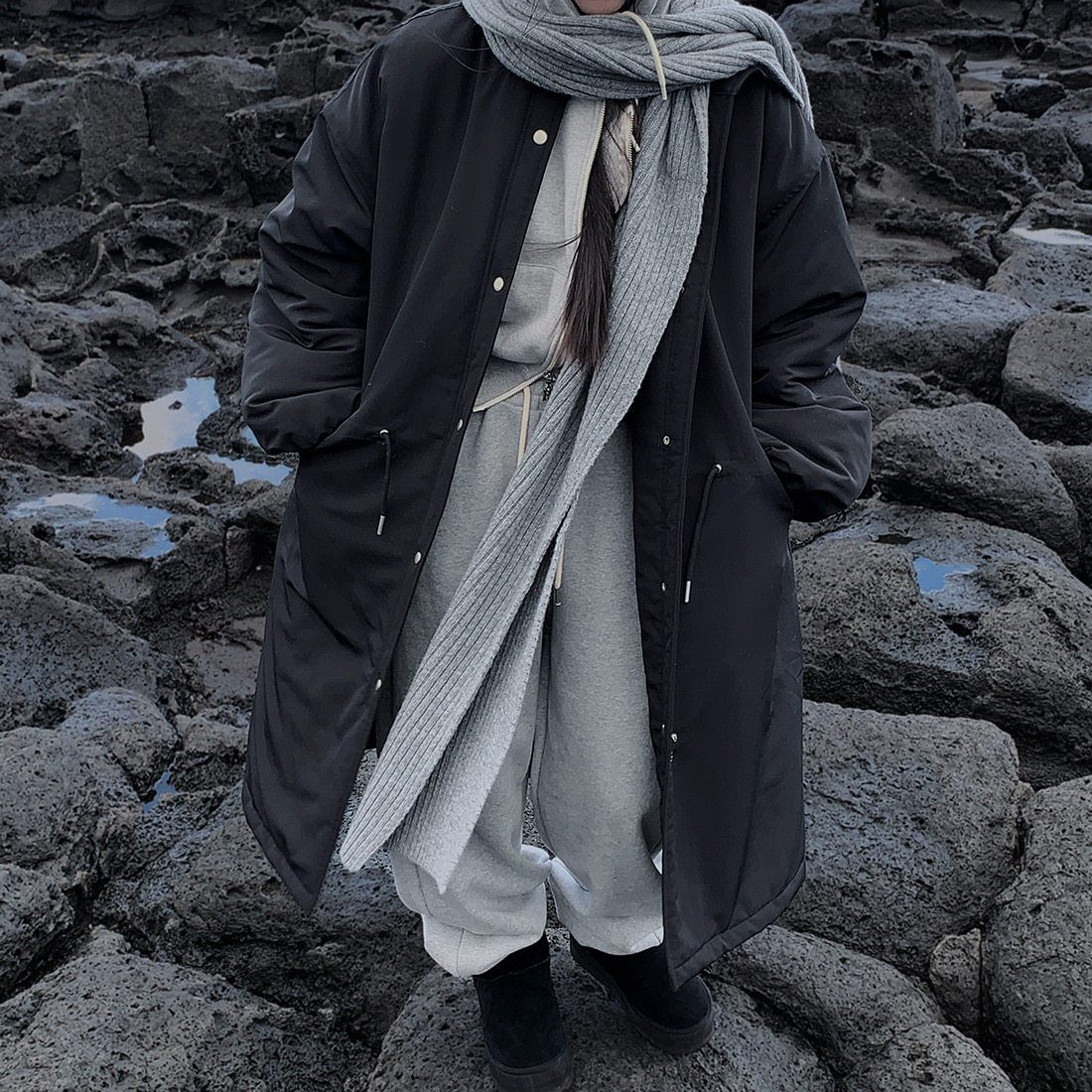 Korean chic stand collar cotton-padded coat warm cotton-padded jacket K010624