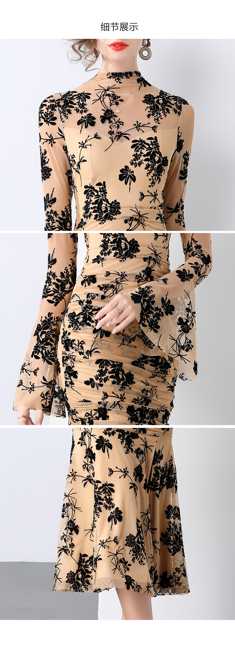 New Elegant Hepburn Style Fishtail bodycon dress K26011301