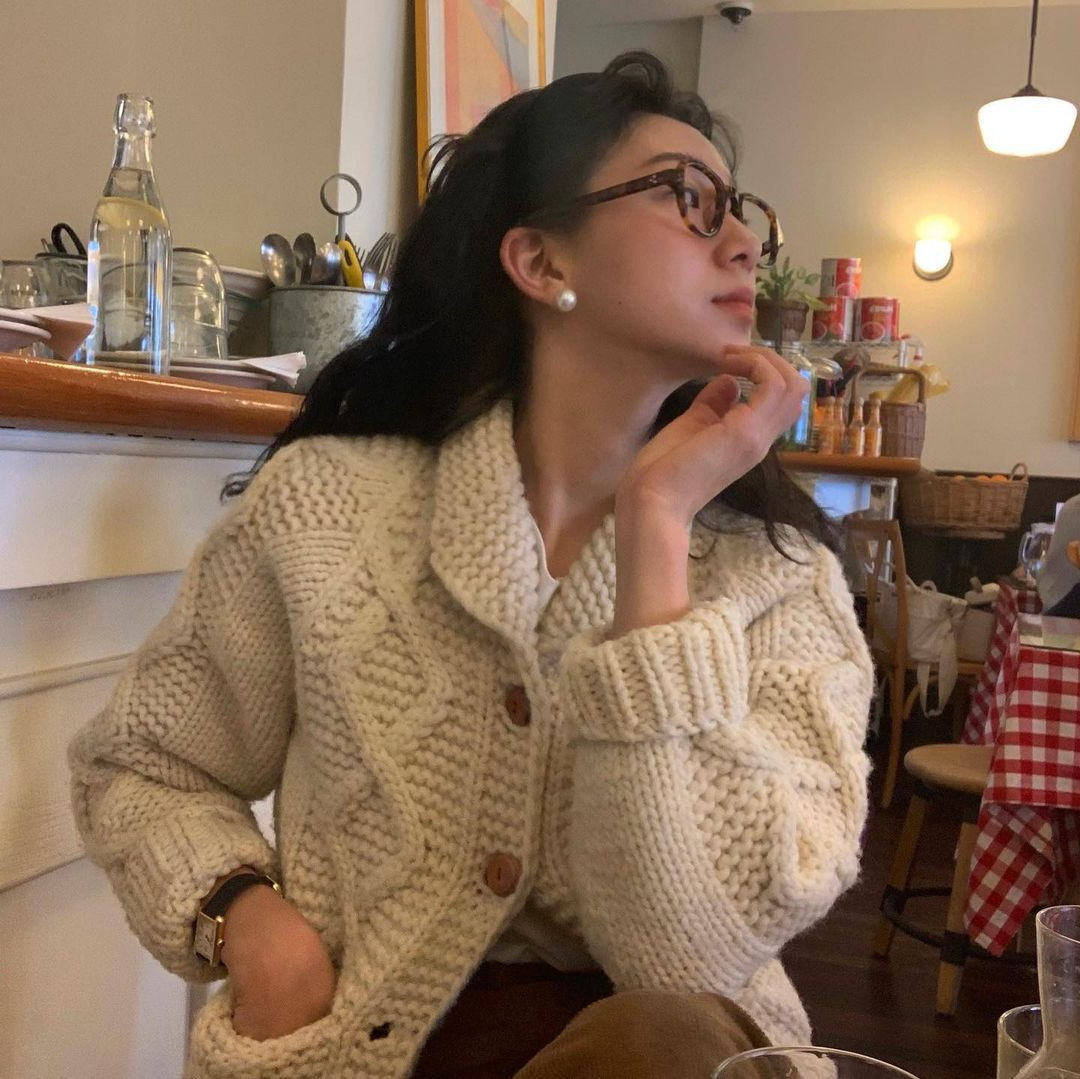 Korean style thick cozy sweater cardigan K010620