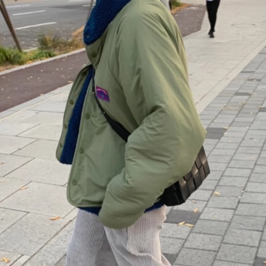 Korean style reversible color-blocked lamb cotton-padded jacket for women K010623