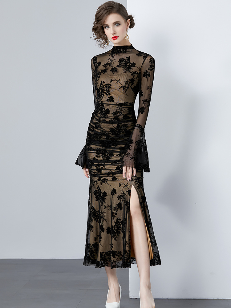 New Elegant Hepburn Style Fishtail bodycon dress K26011301