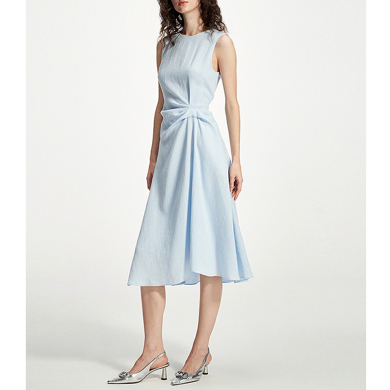 Chic Style Sleeveless Twist Waist A-Line Midi Dress K26051105