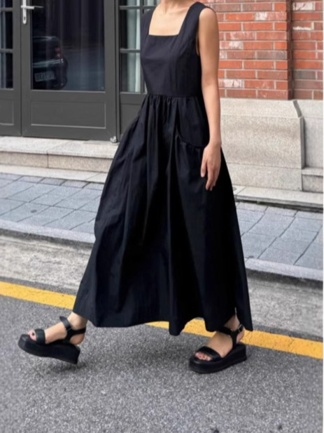 Chic vibrant square neck sleeveless maxi dress K26051301