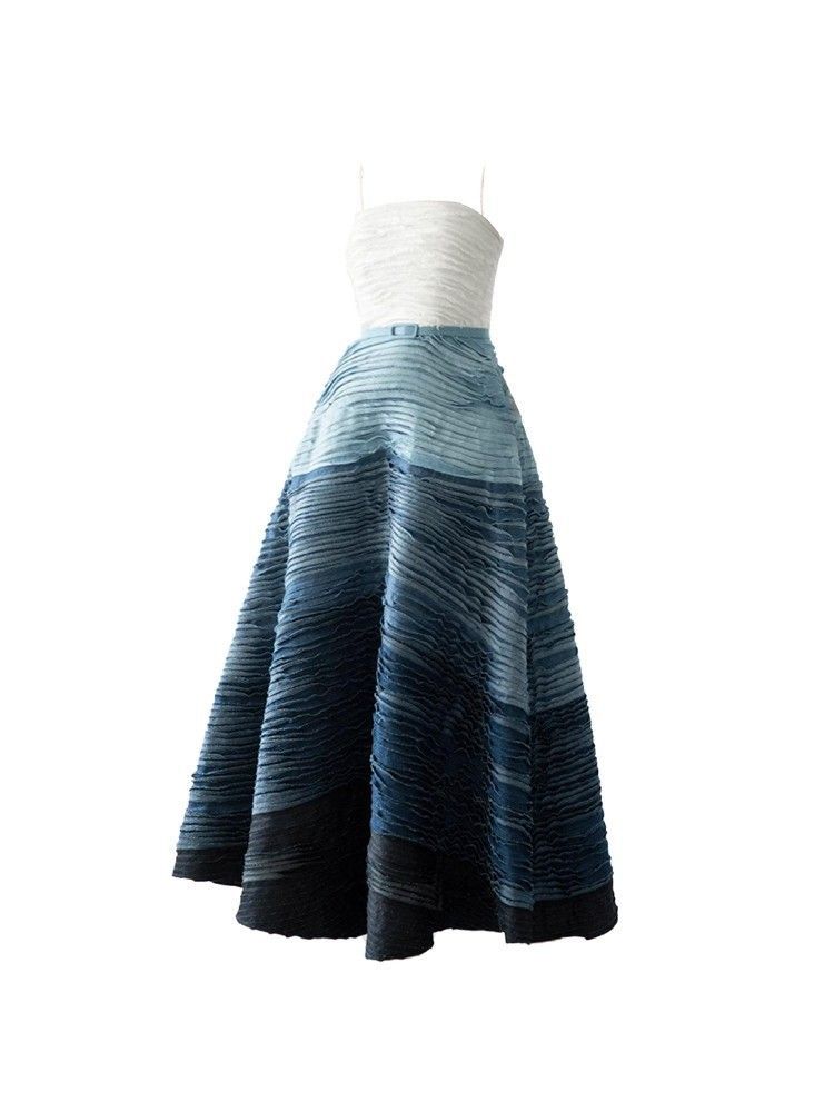 Chic gradient texture two piece midi dress K26051307