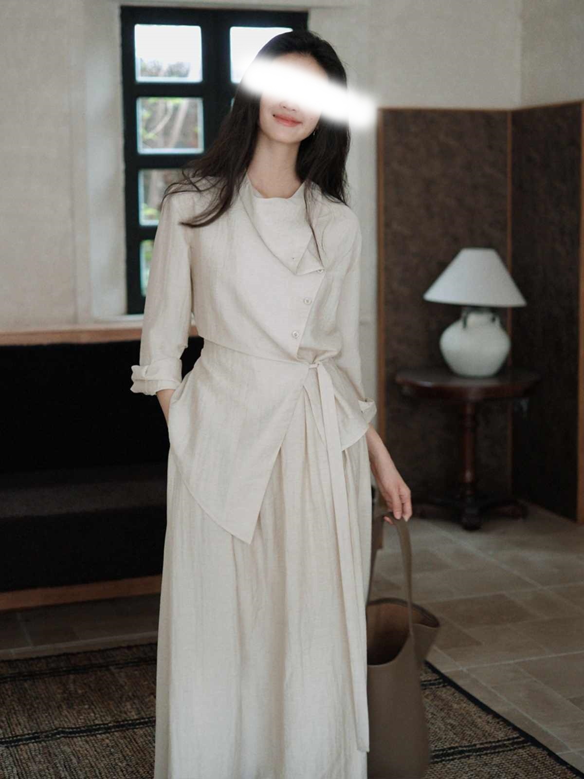 New Elegant Lng sleeve Shirt and Skirt Set K25120902